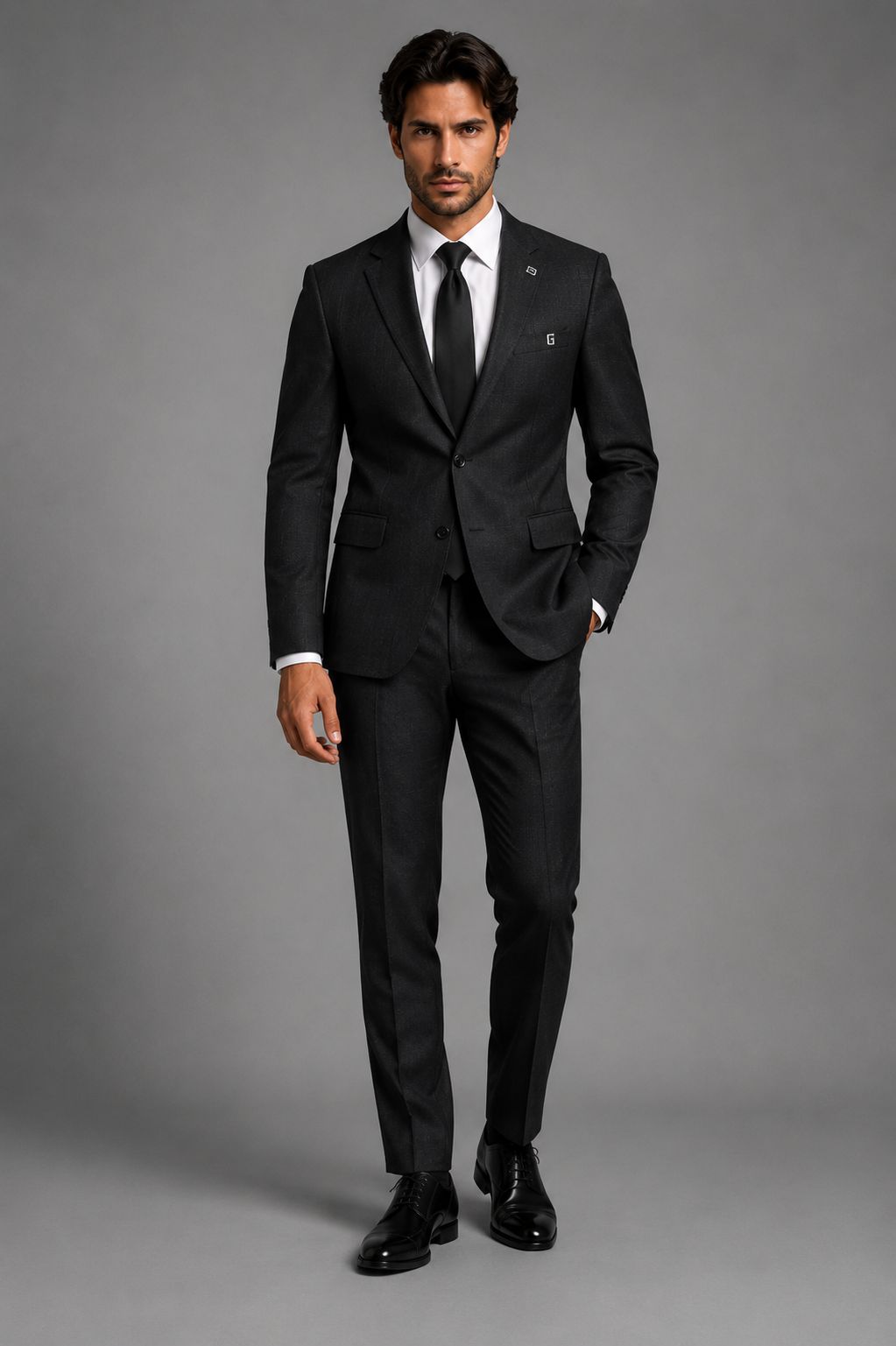 Men’s Black Corporate Blazer with Custom Logo Lining | Personalized Business Jacket | Luxury Formal Wear