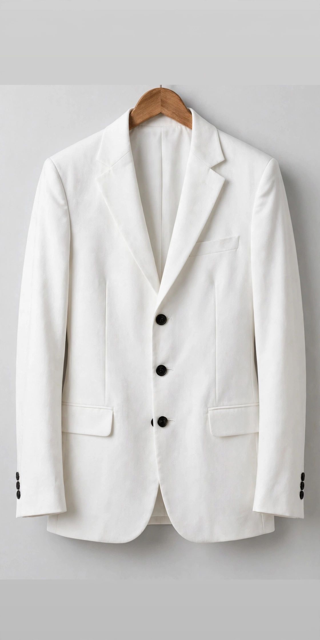 White 3 Button Blazer for Men – Classic Formal Wedding Blazer with Luxury Blue Inner Lining