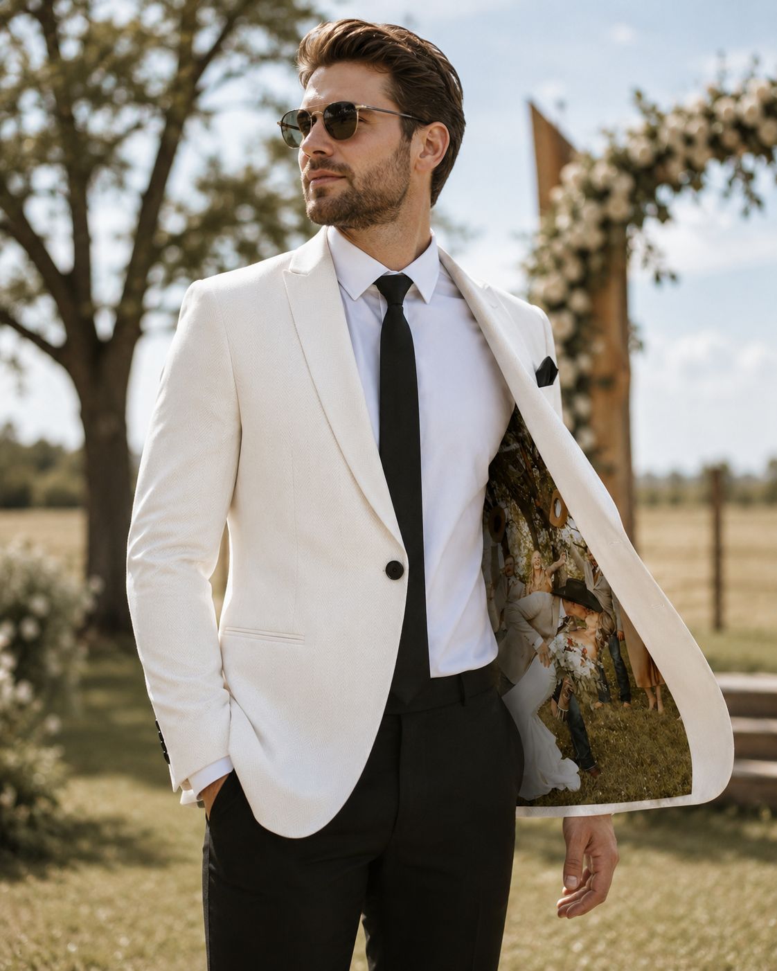 Personalized Photo Lining Blazer for Men – Custom Wedding Memory Blazer, Bespoke Groom Suit Jacket