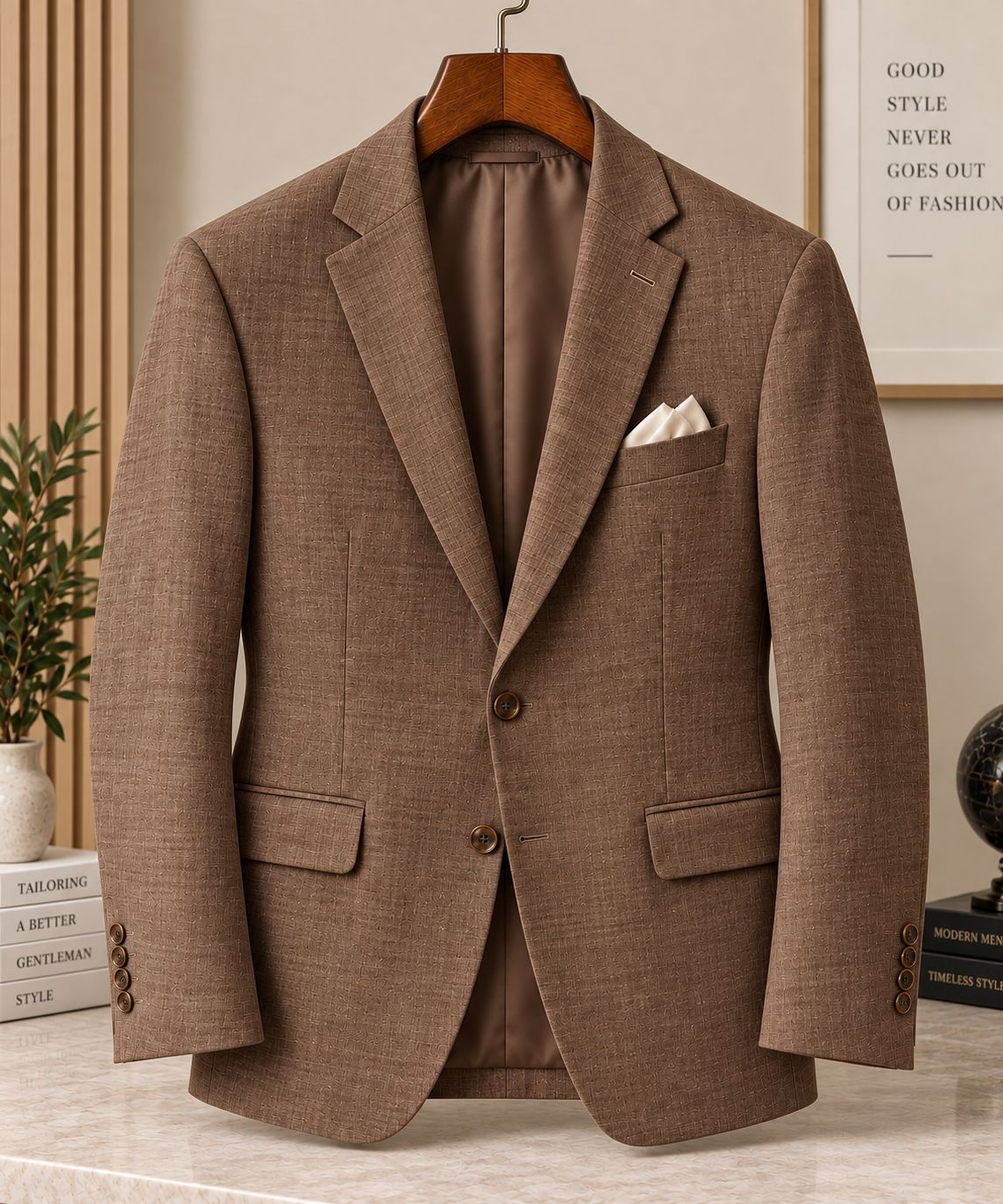 Men’s Linen Blend Blazer | Lightweight Textured Suit Jacket | Wedding, Party & Summer Formal Wear