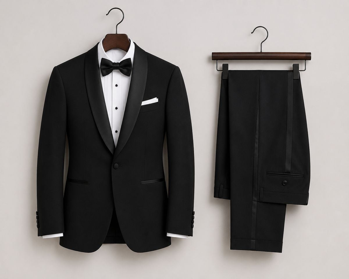Men’s Tuxedo Suit Set – Luxury Shawl Lapel Dinner Jacket & Matching Trousers | Formal Wedding Groom Prom Party Evening Wear