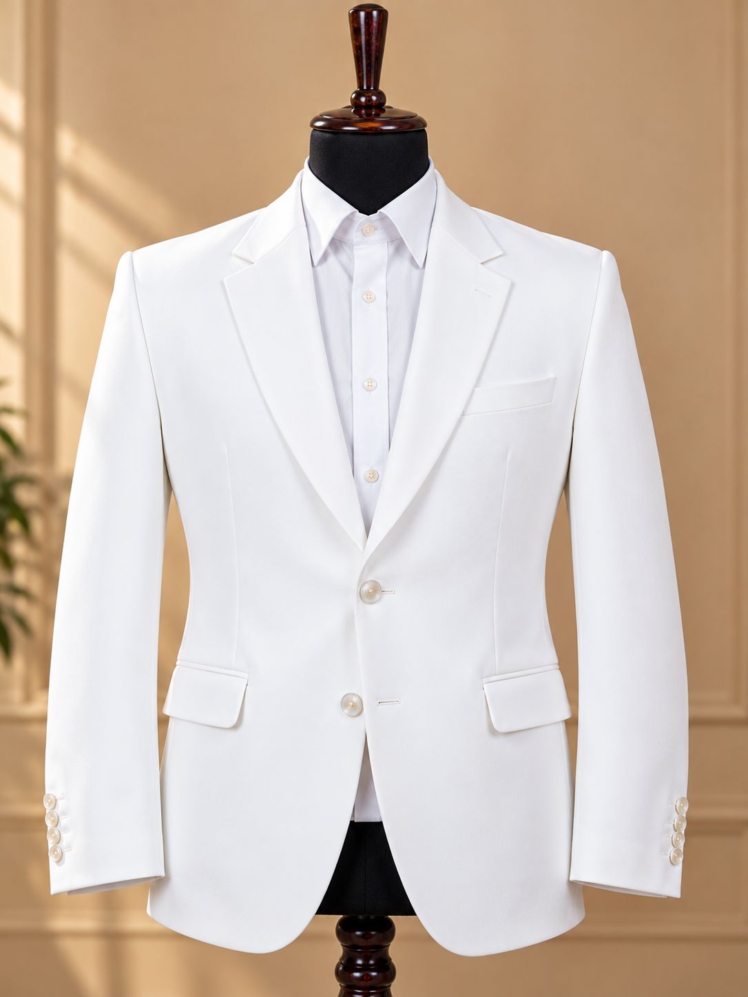 Men’s White Blazer with Custom Photo Printed Lining – Personalized Wedding Memory Blazer, Luxury Groom Suit Jacket, Bespoke Formal Wear