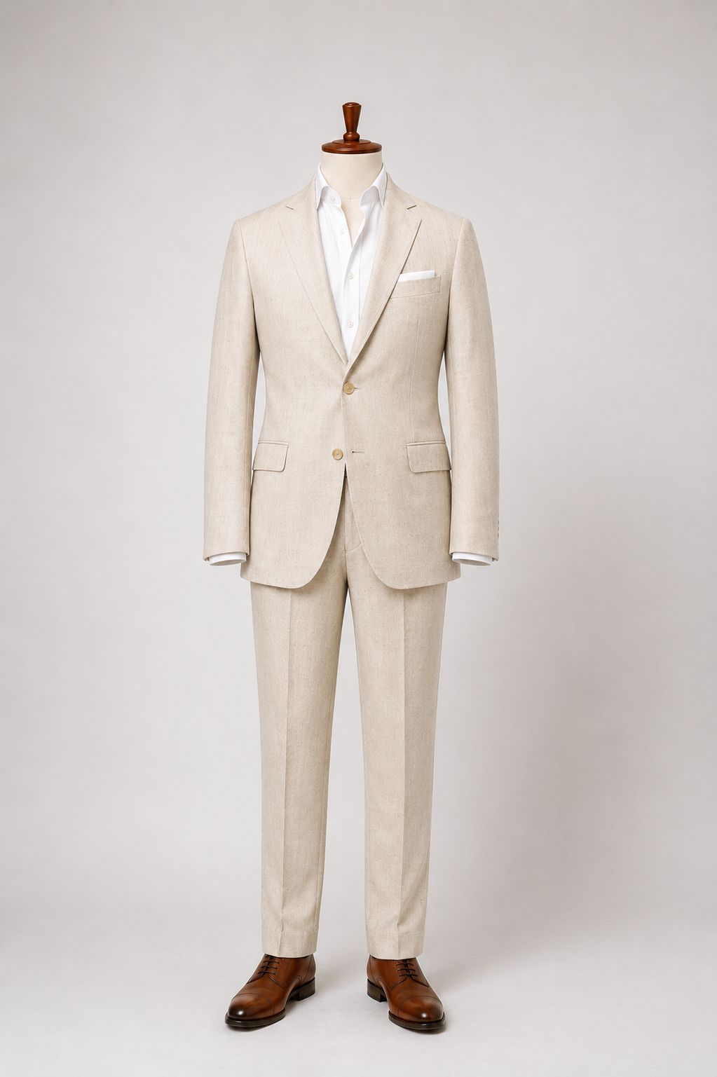 Men’s Beige Linen Suit Set – Luxury 2 Piece Linen Suit for Men | Wedding, Groom, Summer & Formal Wear