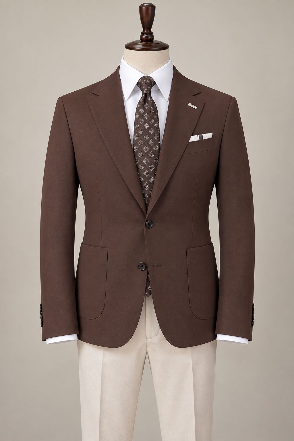 Men’s Brown Suit Blazer | Classic Notch Lapel Jacket | Luxury Tailored Wedding & Formal Wear