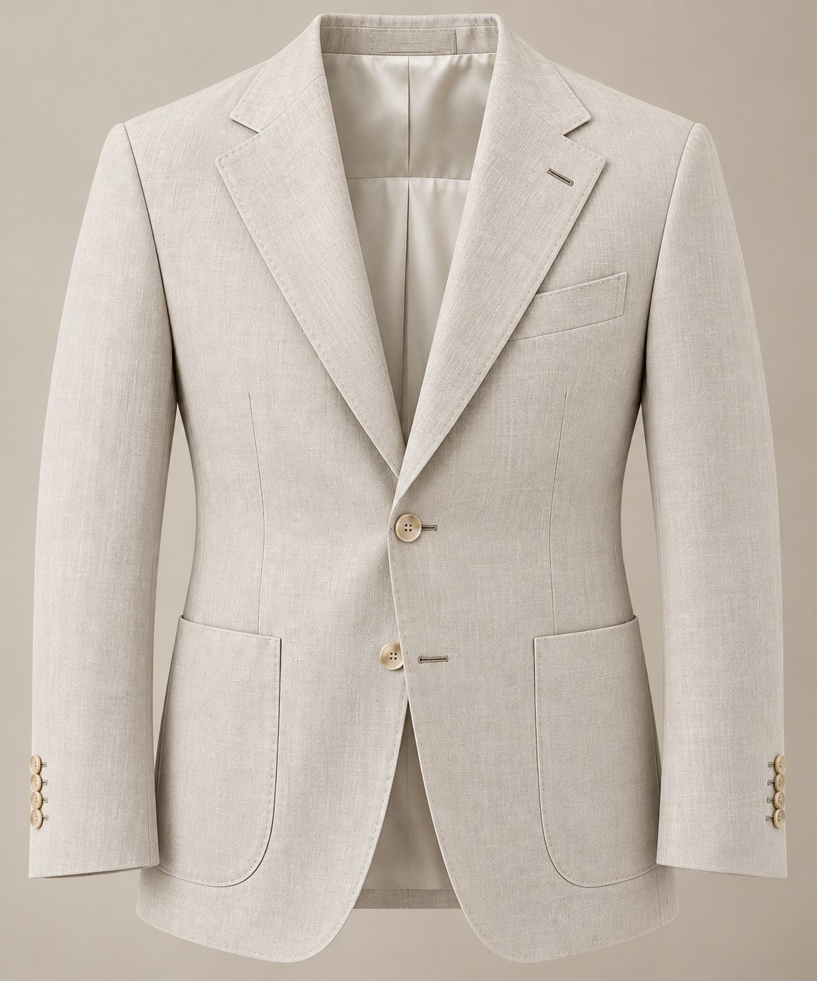Men’s Ivory Linen Blazer – Luxury Tailored Fit Formal Suit Jacket, Lightweight Summer Wedding & Party Blazer